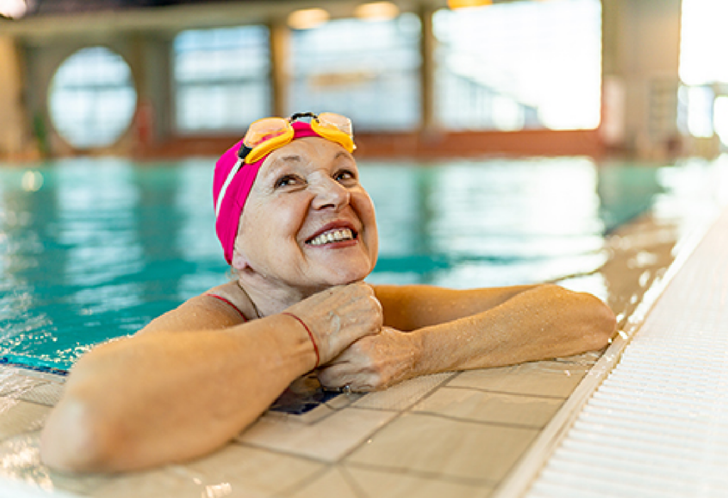 Senior woman in the pool