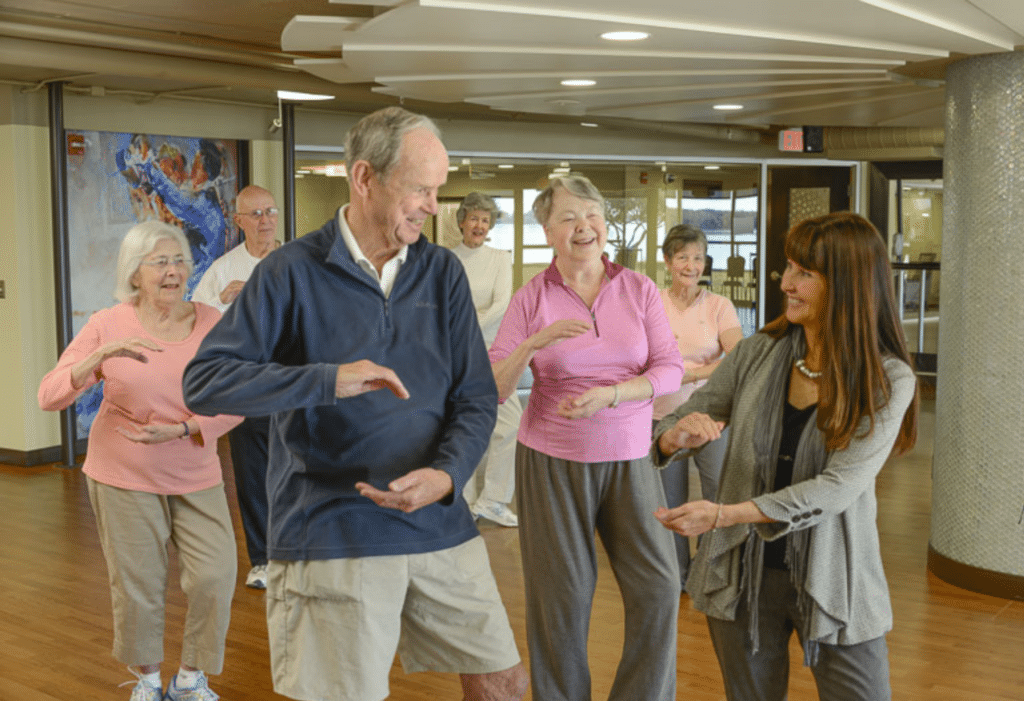 Group of seniors exercising