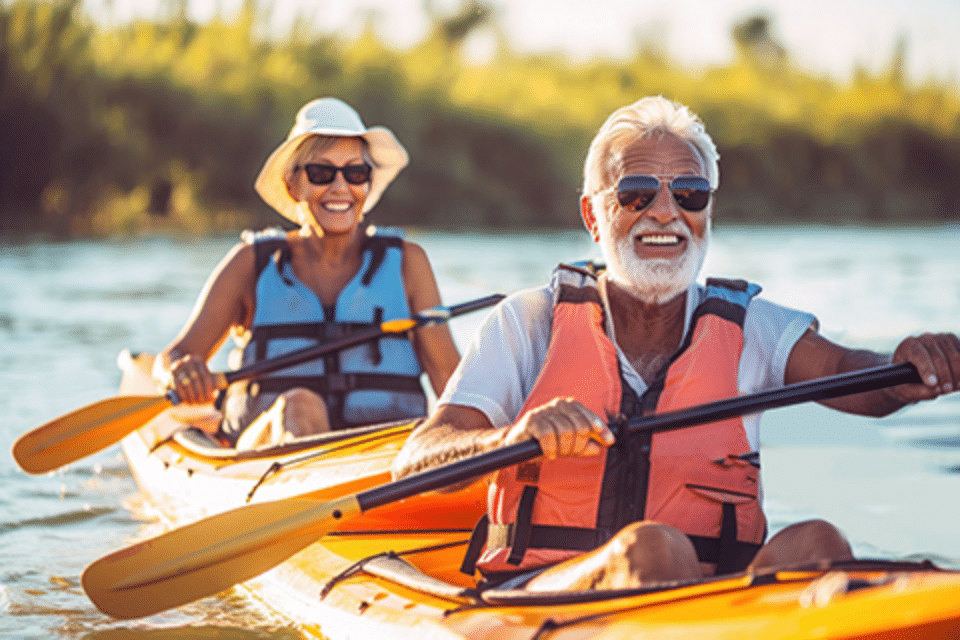 Plymouth Harbor on Sarasota Bay: Senior Couple Kayaking