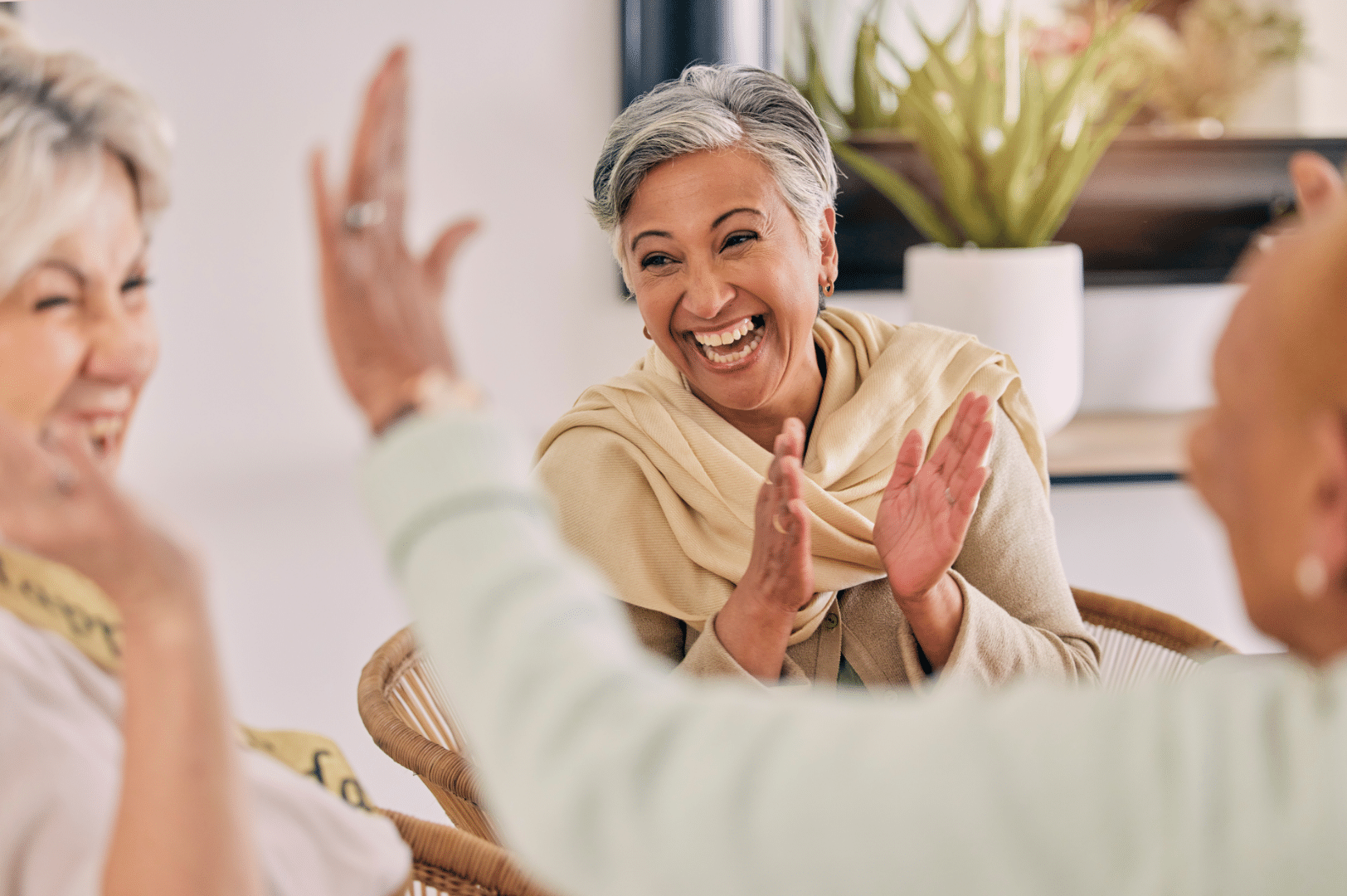 Plymouth Harbor on Sarasota Bay: Group of Senior Women Laughing