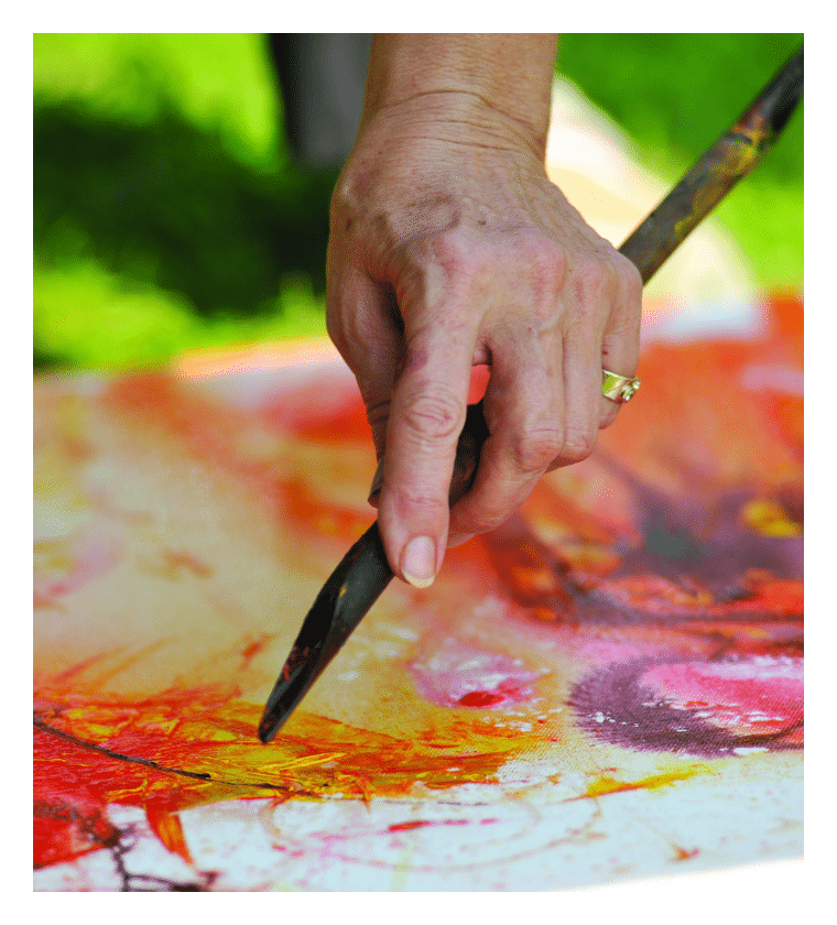Plymouth Harbor on Sarasota Bay: Senior Woman Painting