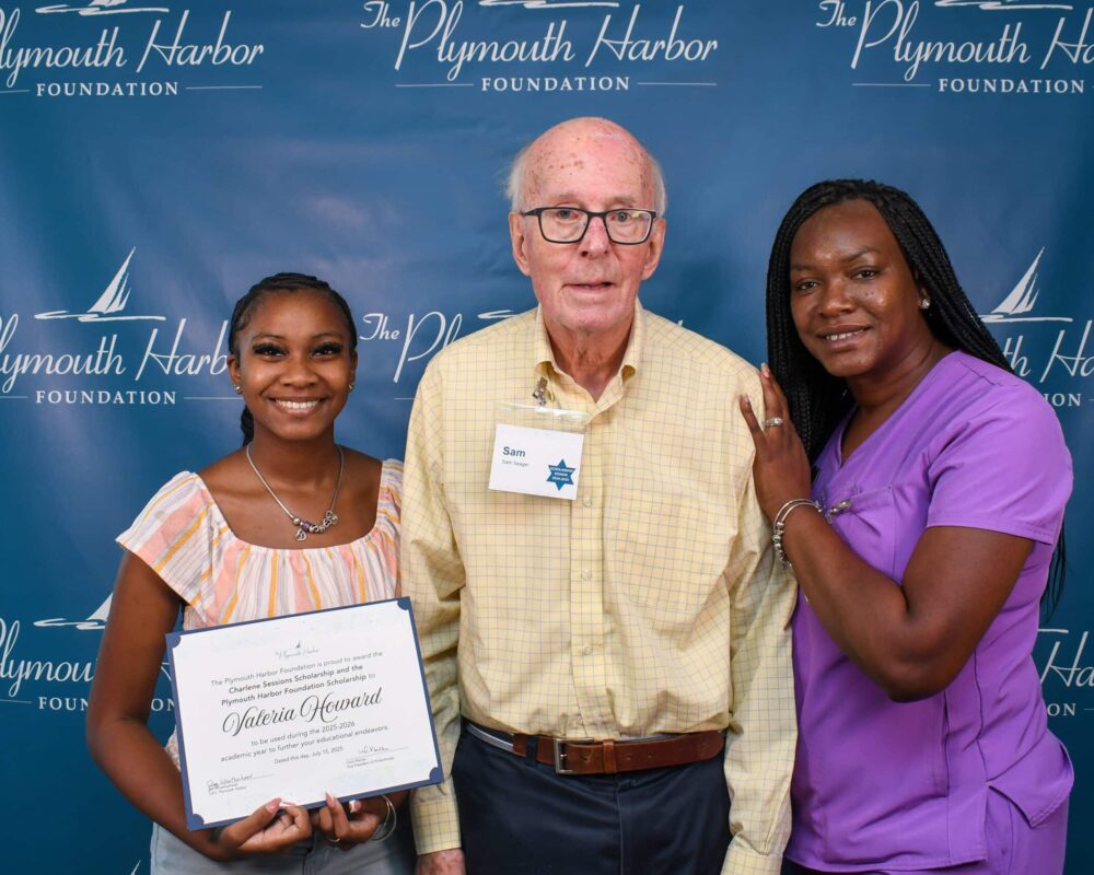 Valeria Howard, a recipient of the Charlene Sessions Scholarship and the Plymouth Harbor Foundation Scholarship
